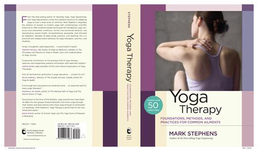 Yoga therapy front cover, back cover, description, praise